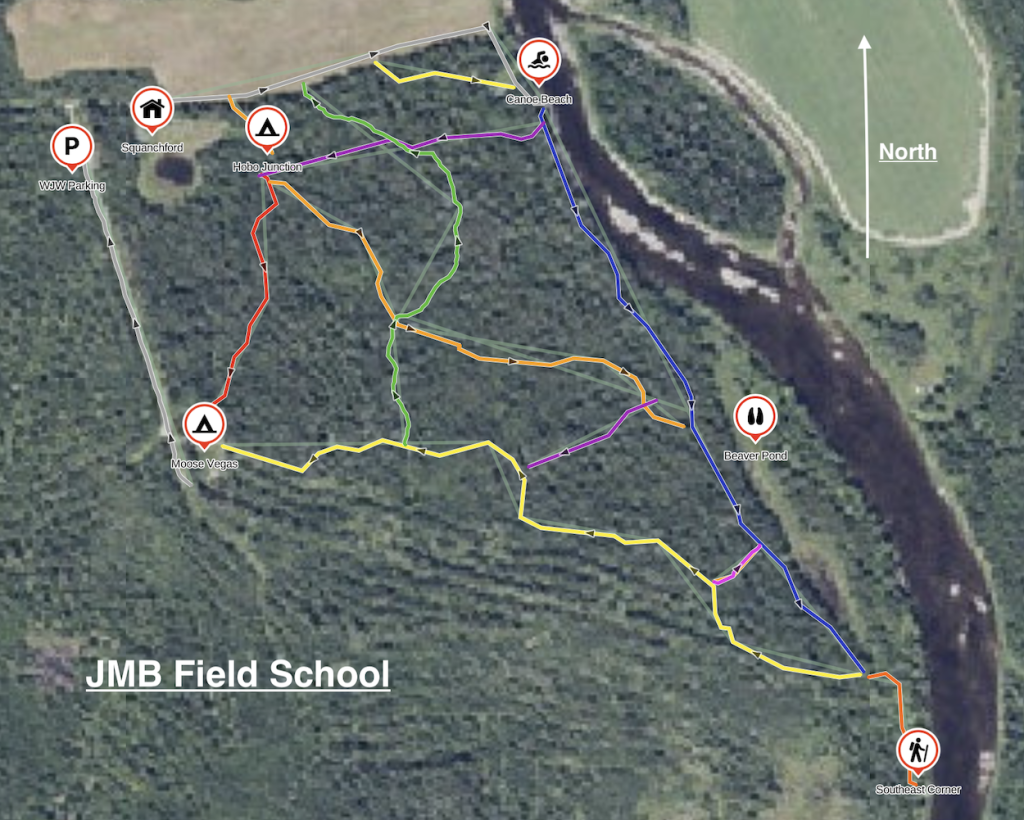 A closer view of the map of the JMB Field School